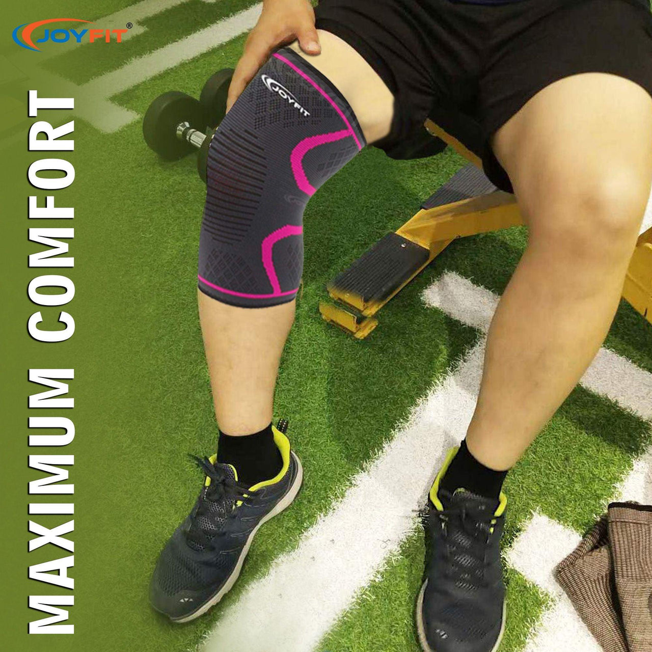 Knee Sleeves with Ventilated Patella (Pink) - Joyfit