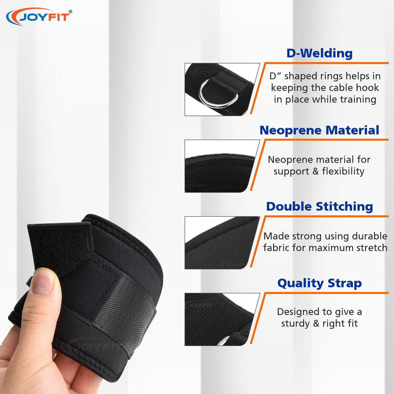 Ankle Straps With D Ring - Joyfit