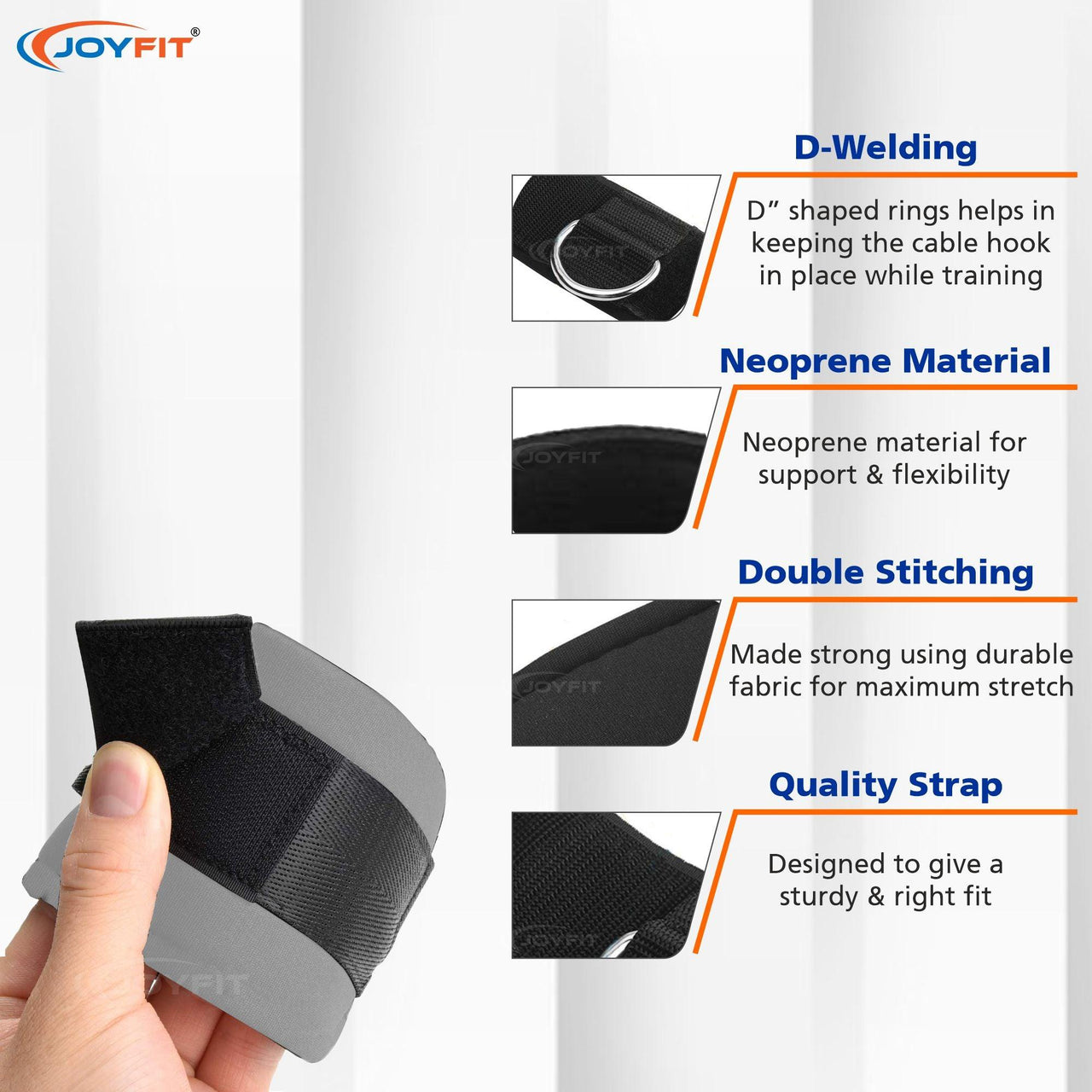 Ankle Straps With D Ring - Joyfit