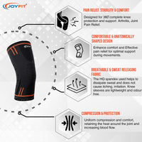 Thumbnail for Knee Sleeves with Ventilated Patella (Orange) - Joyfit