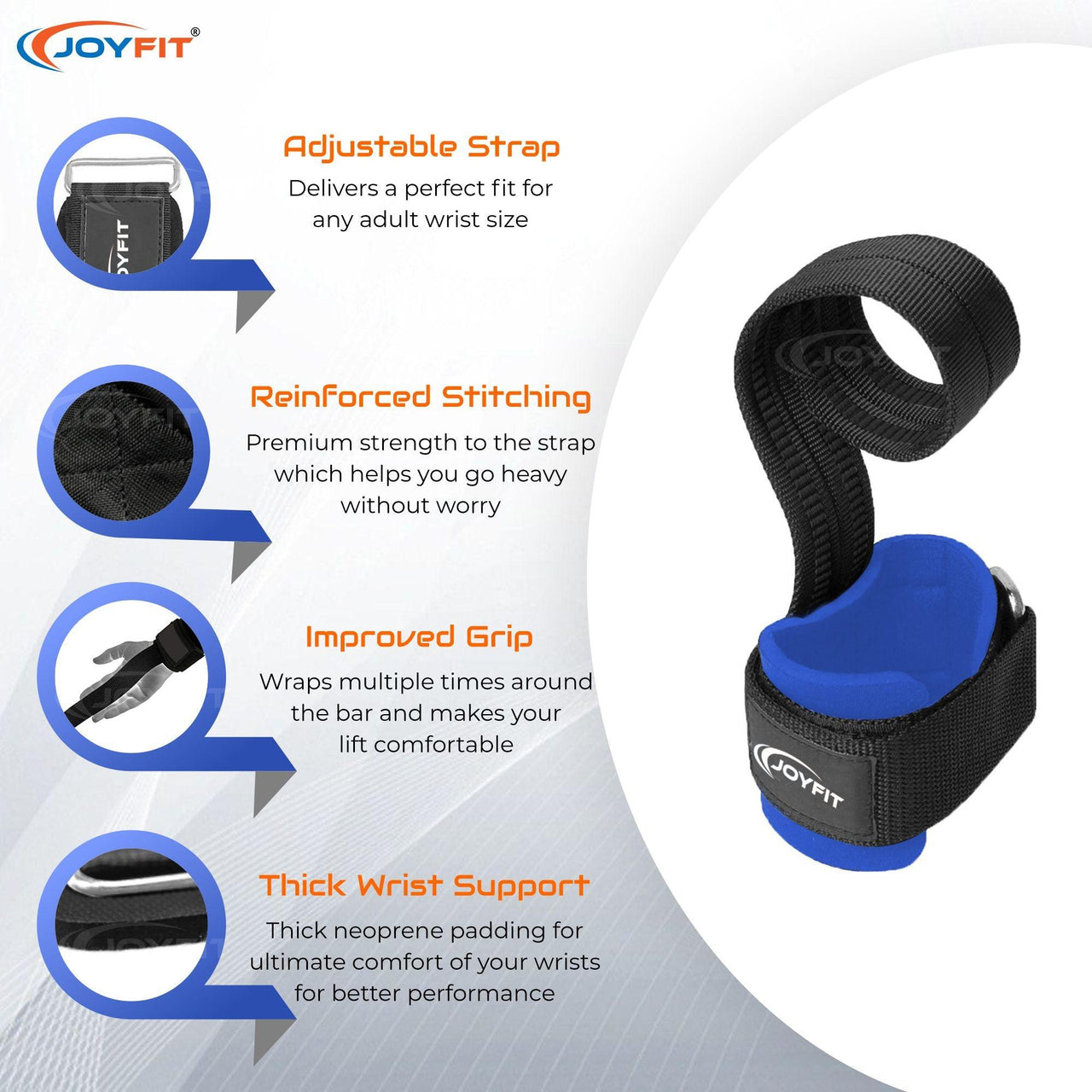 Joyfit Weightlifting Straps (Pair) - Joyfit