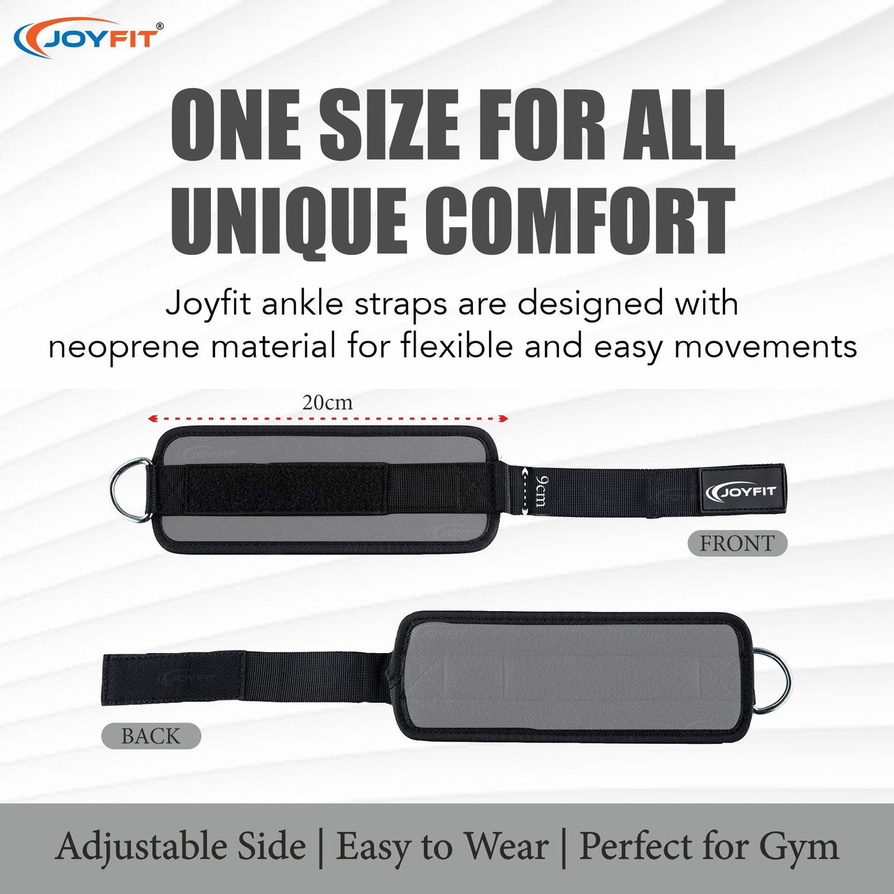 Wide Padded Ankle Straps with D Rings - Joyfit