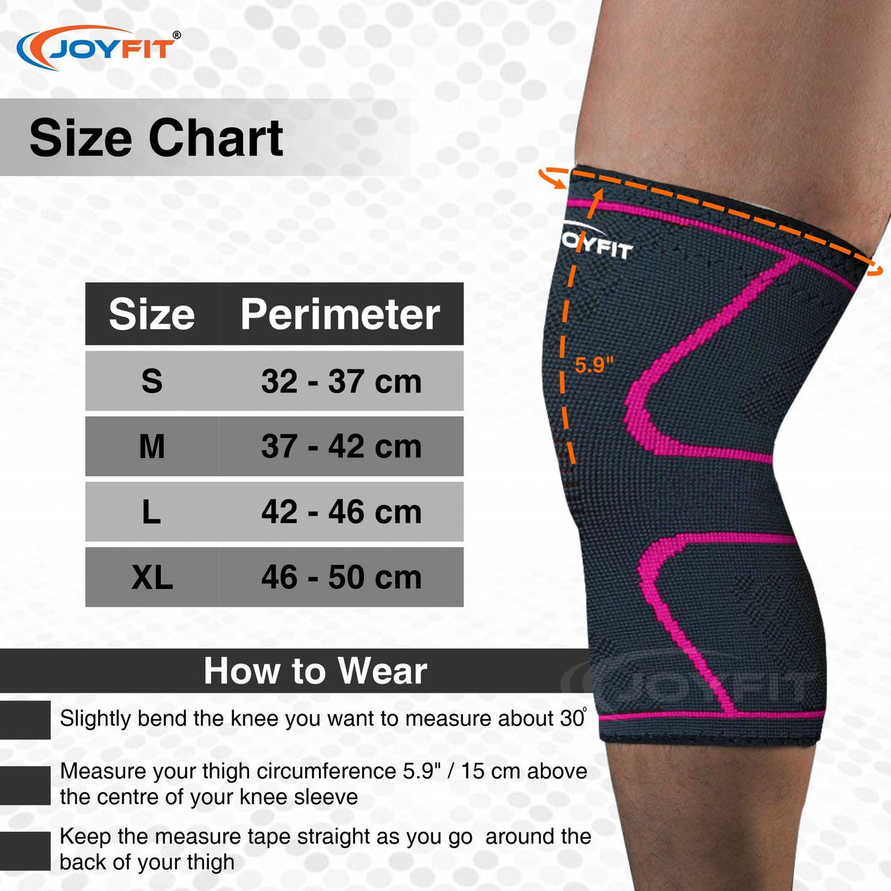 Knee Sleeves with Ventilated Patella (Pink) - Joyfit