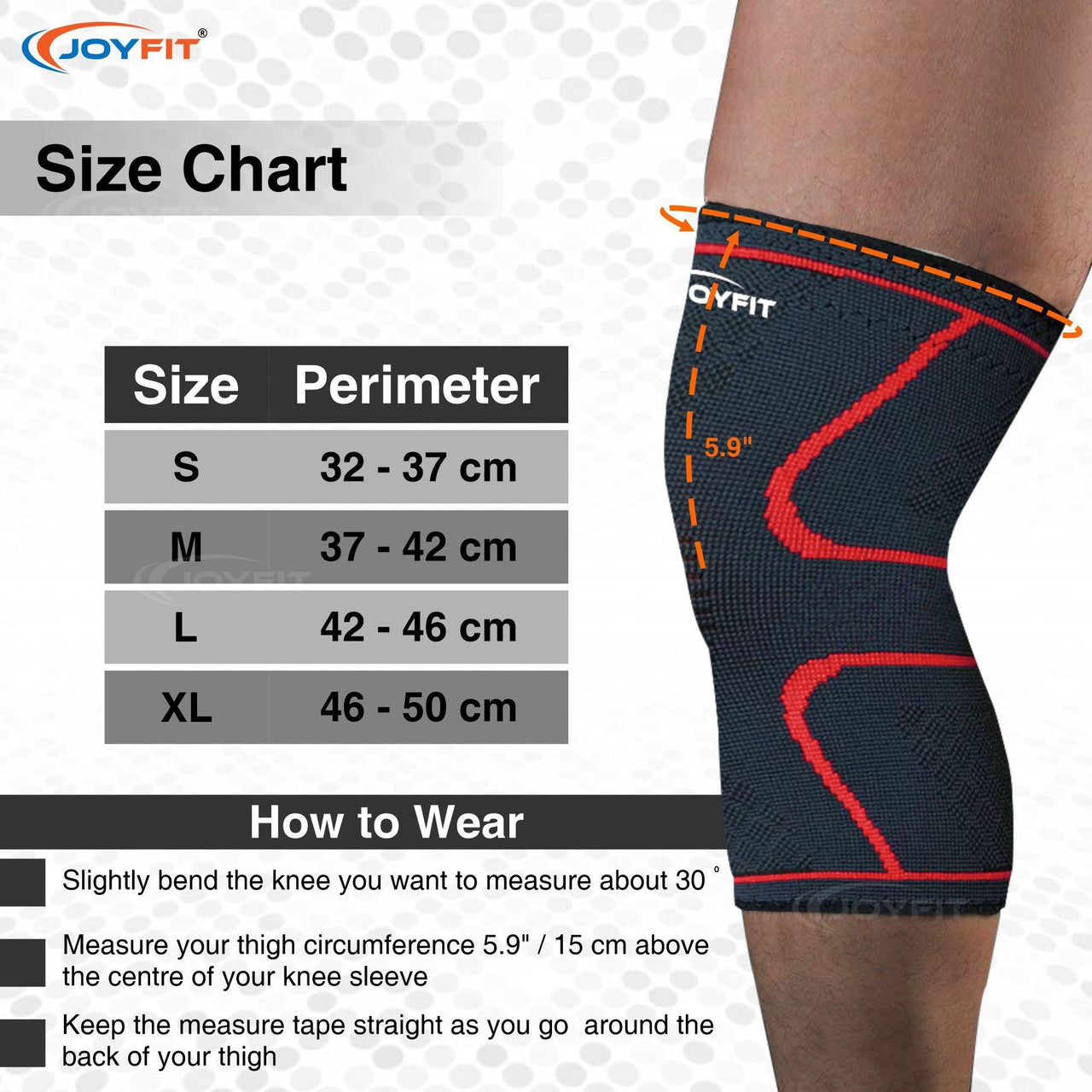 Knee Sleeves with Ventilated Patella (Red) - Joyfit