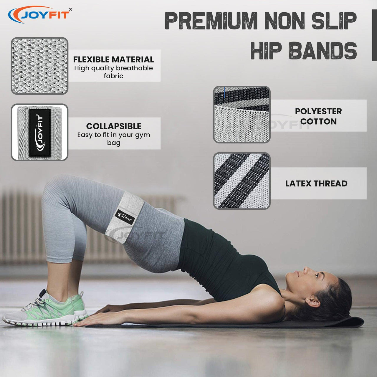 Non-slip, Elastic Hip Bands Set - Joyfit