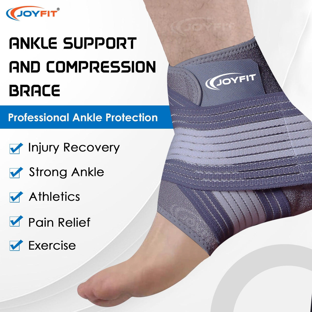 Adjustable Ankle Support Brace with Straps - Joyfit