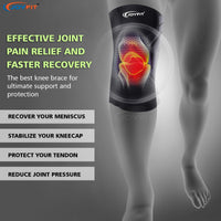 Thumbnail for Knee Compression Sleeves with Ventilated Patella (Grey) - Joyfit
