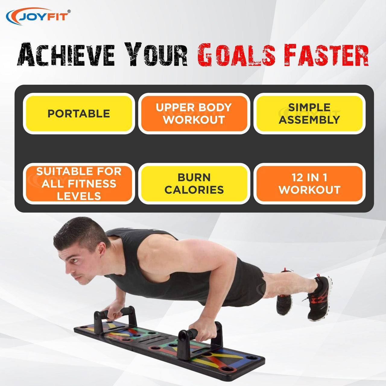 Push-Up Board for Home Workout with FREE Push-Up Guide - Joyfit