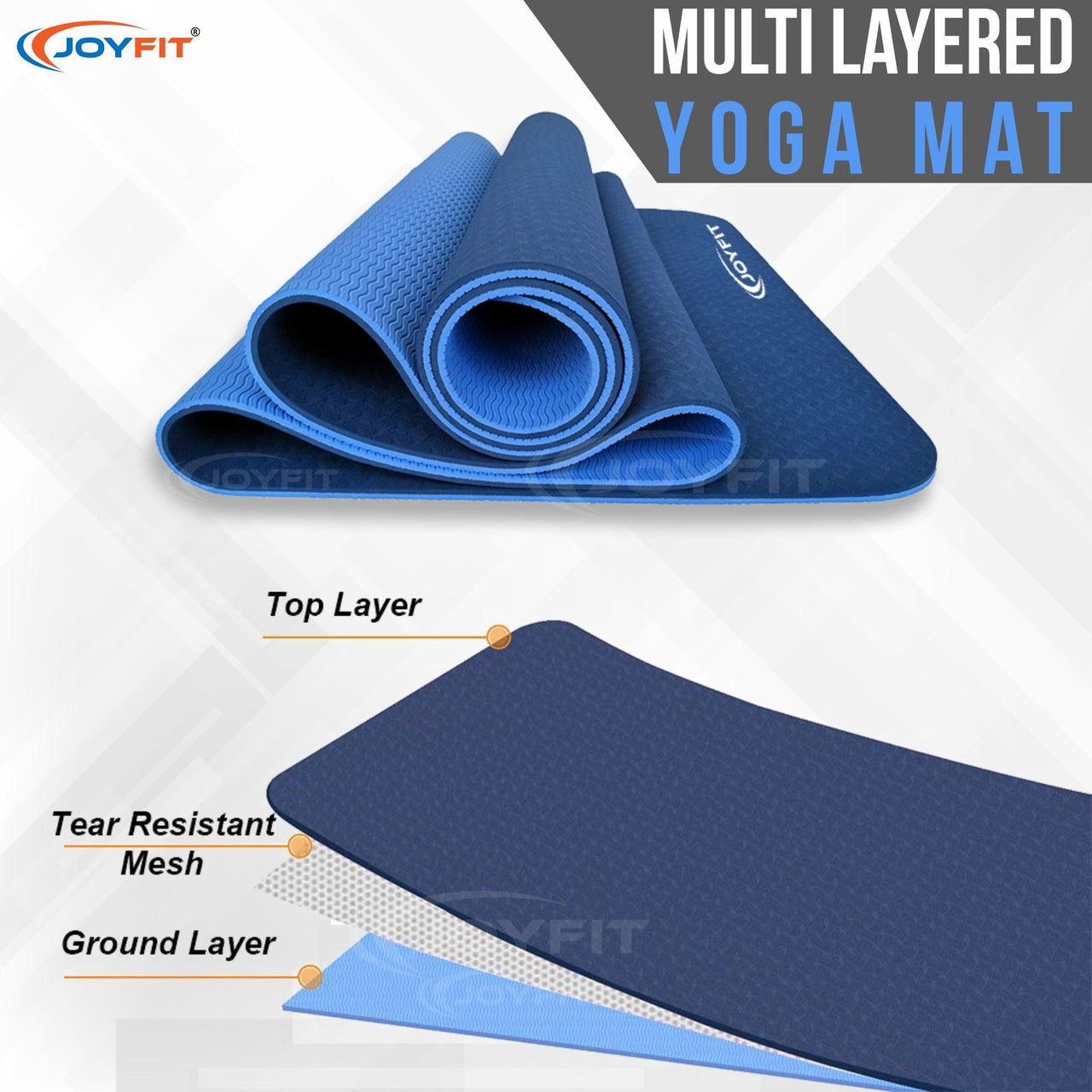 Anti Slip Yoga Mats For Meditation & Fitness Workouts - Joyfit