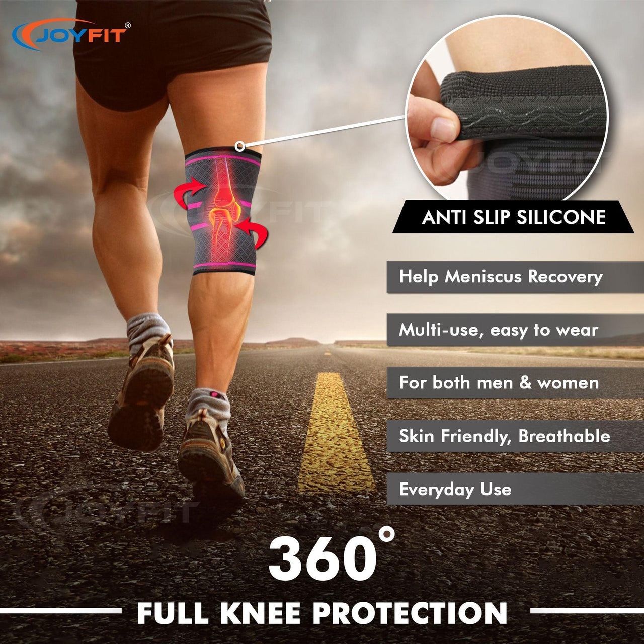 Knee Sleeves with Ventilated Patella (Pink) - Joyfit