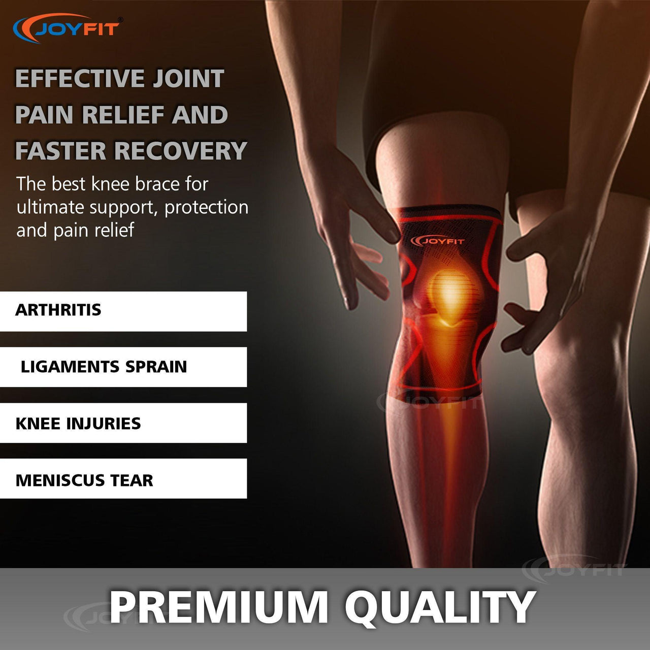 Knee Sleeves with Ventilated Patella (Red) - Joyfit