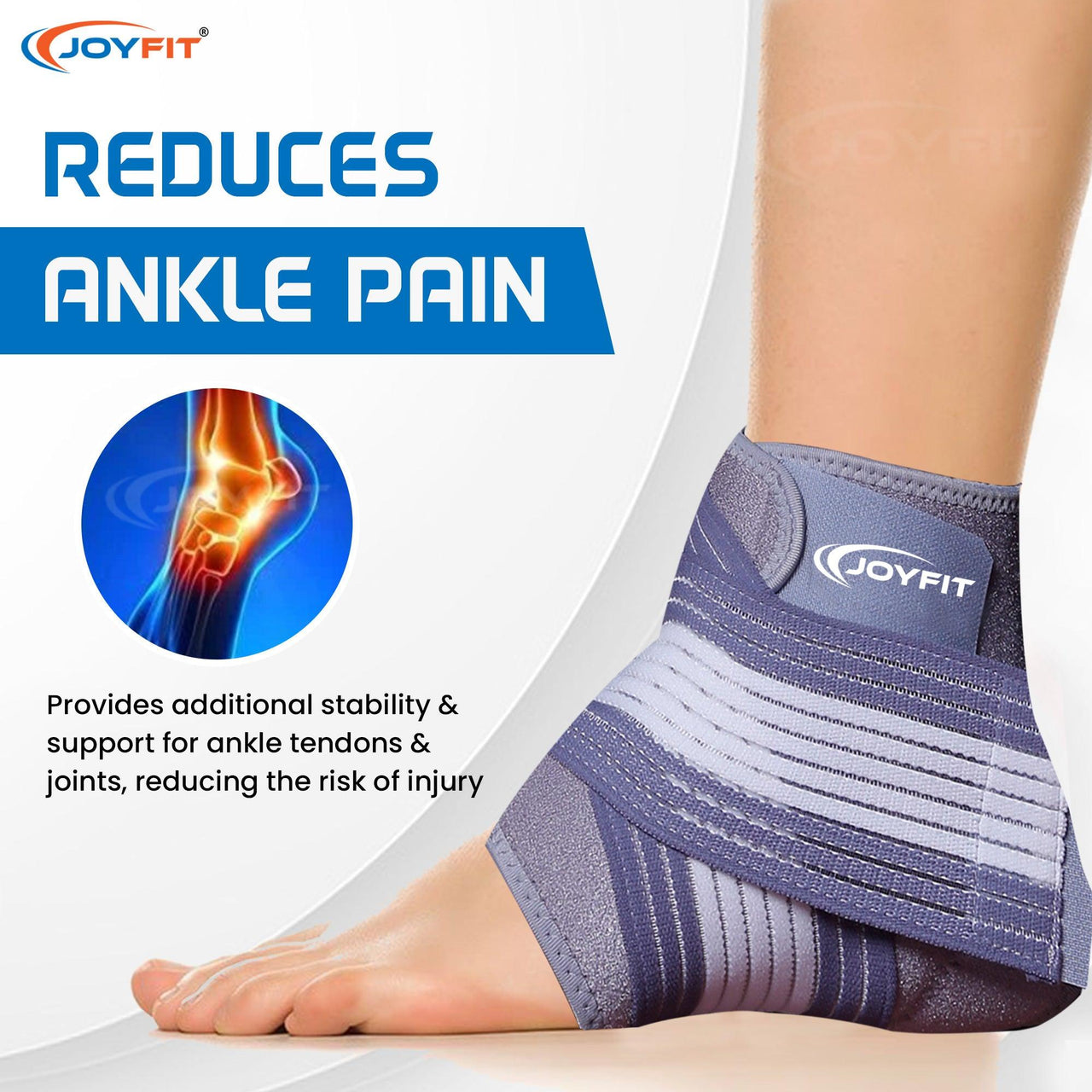 Adjustable Ankle Support Brace with Straps - Joyfit
