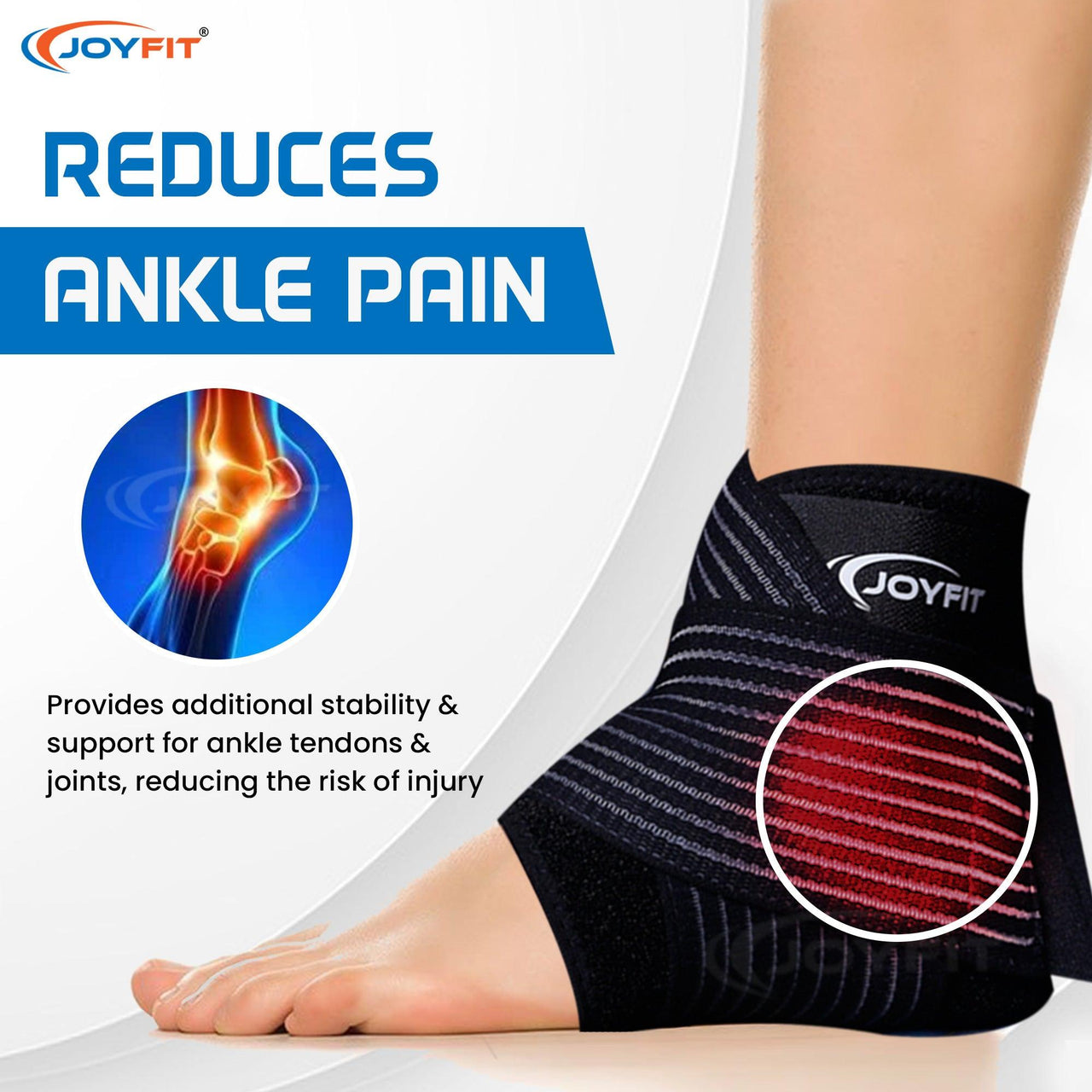 Adjustable Ankle Support Brace with Straps - Joyfit