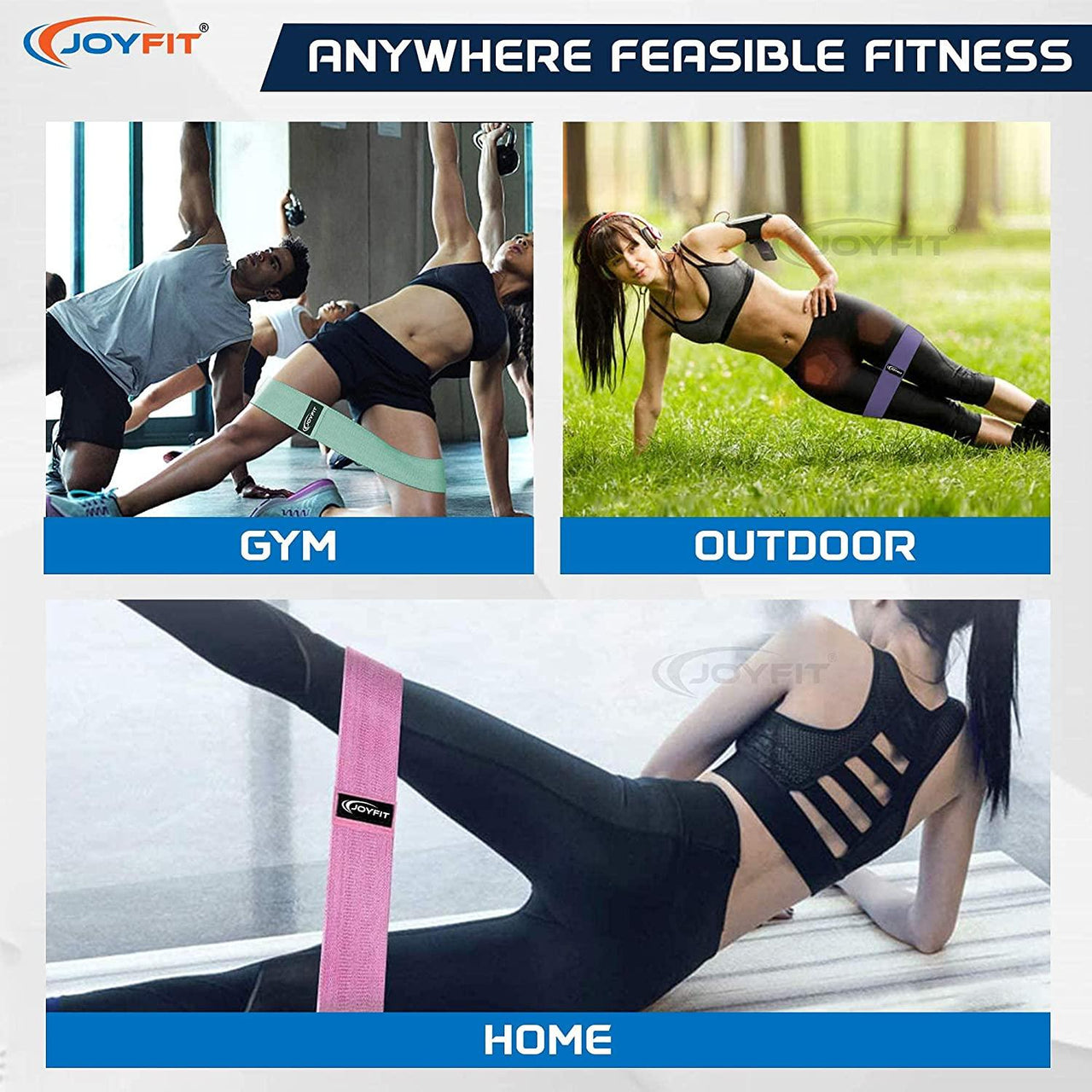 Non-slip, Elastic Hip Bands Set - Joyfit