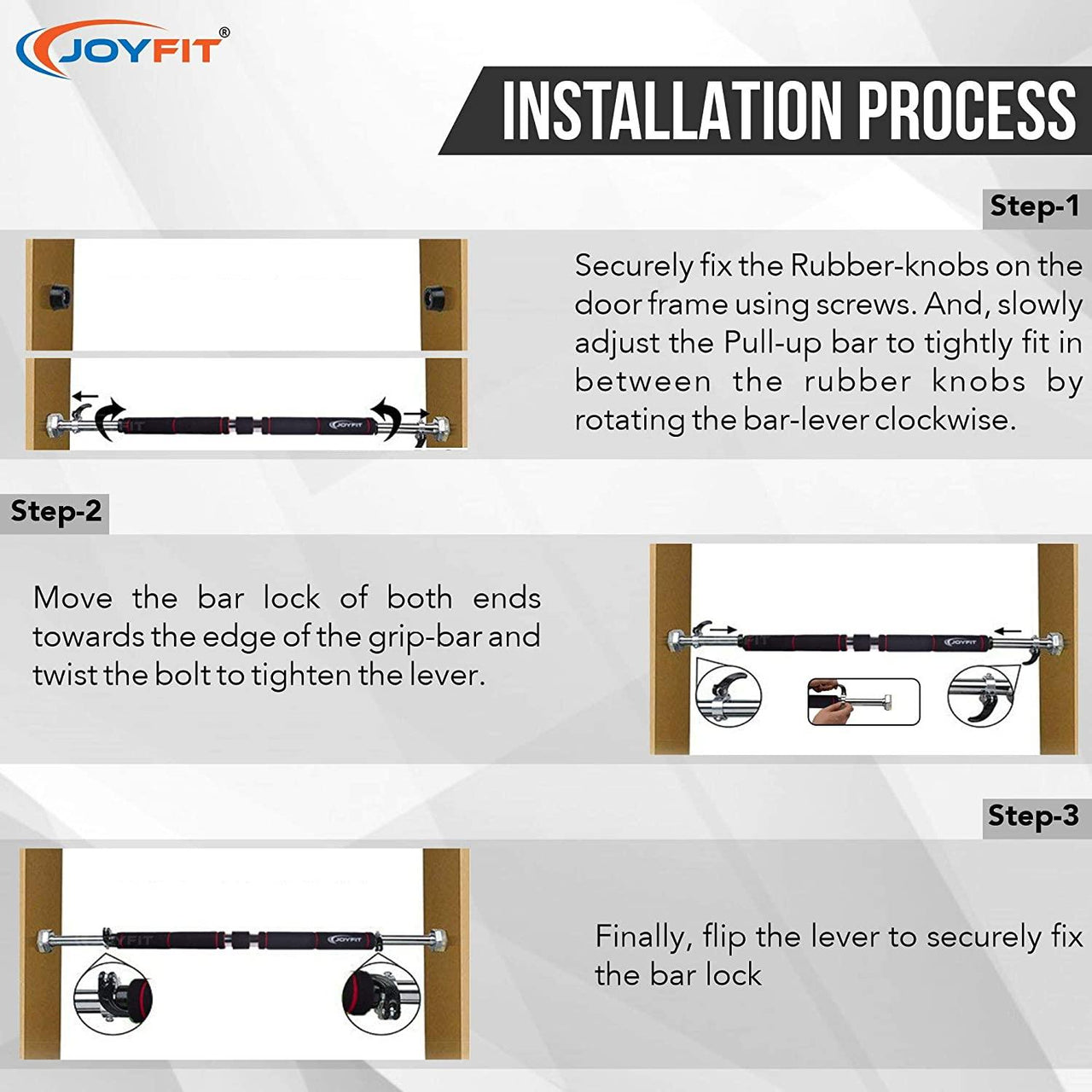Indoor Pull Up Bar for Doorways with Sturdy Lock System - Joyfit