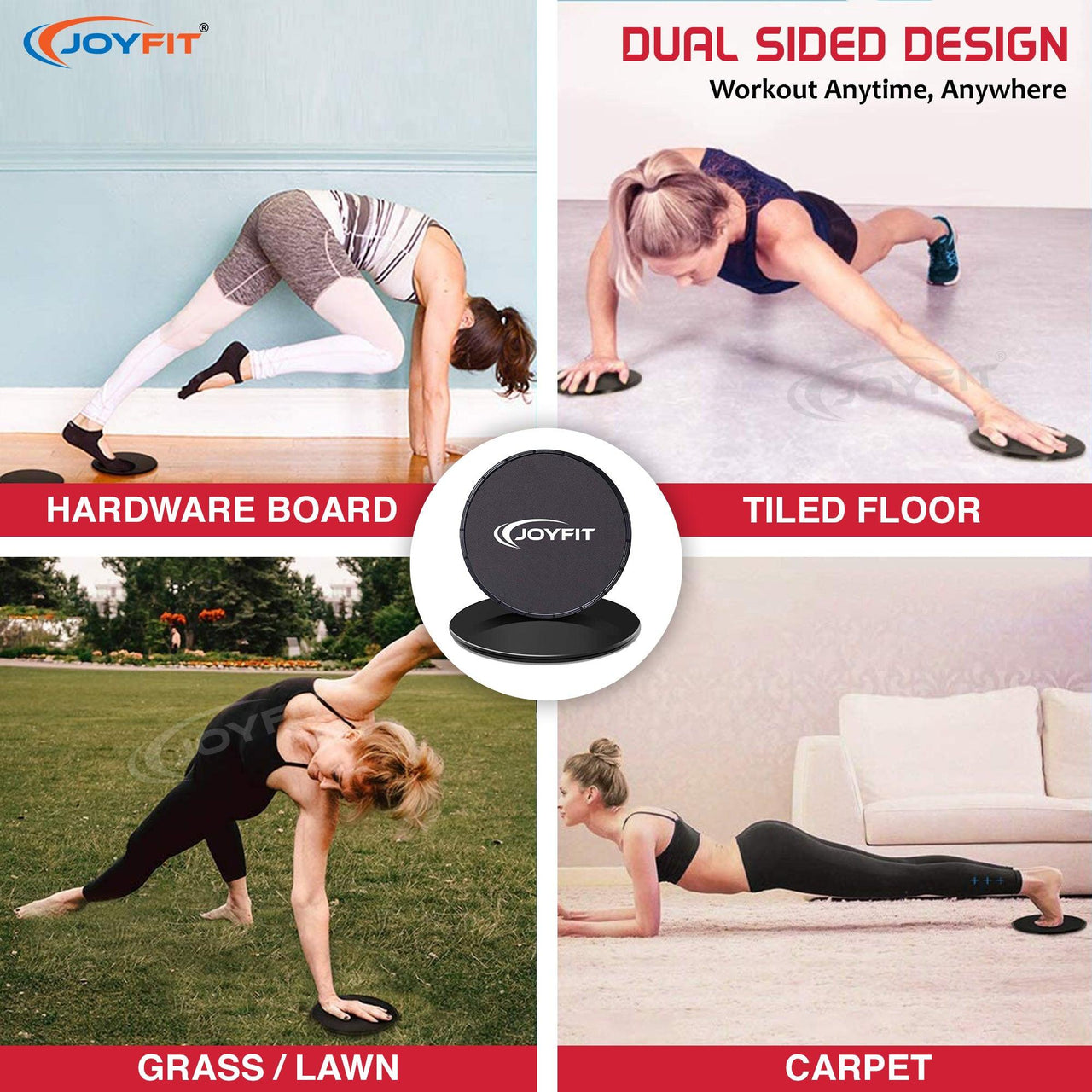 Dual Sided Exercise Gliding Discs/Core Sliders - Joyfit