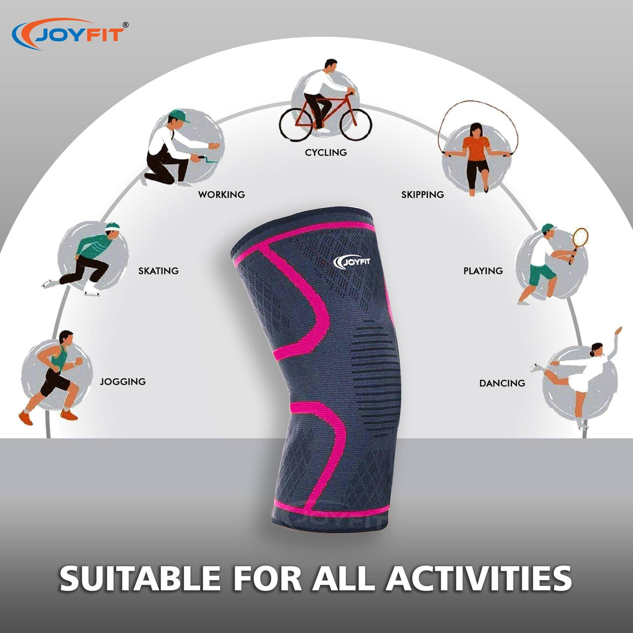Knee Sleeves with Ventilated Patella (Pink) - Joyfit