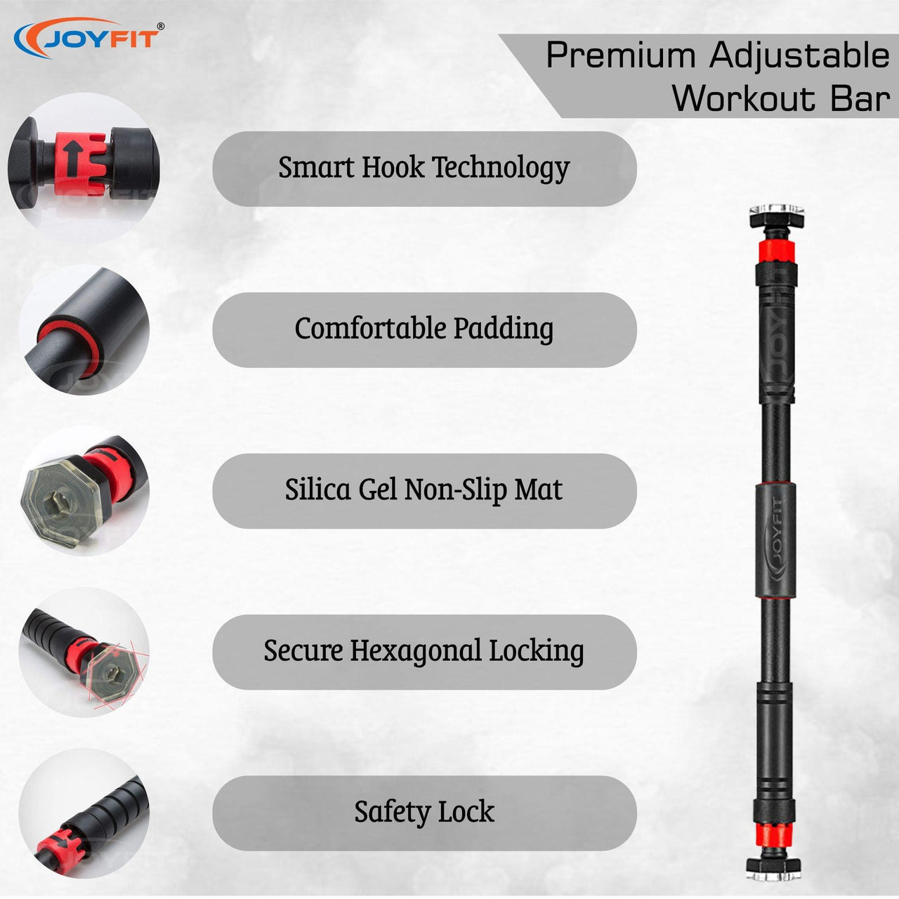 Adjustable Pull Up Bar with Gear Lock - Joyfit