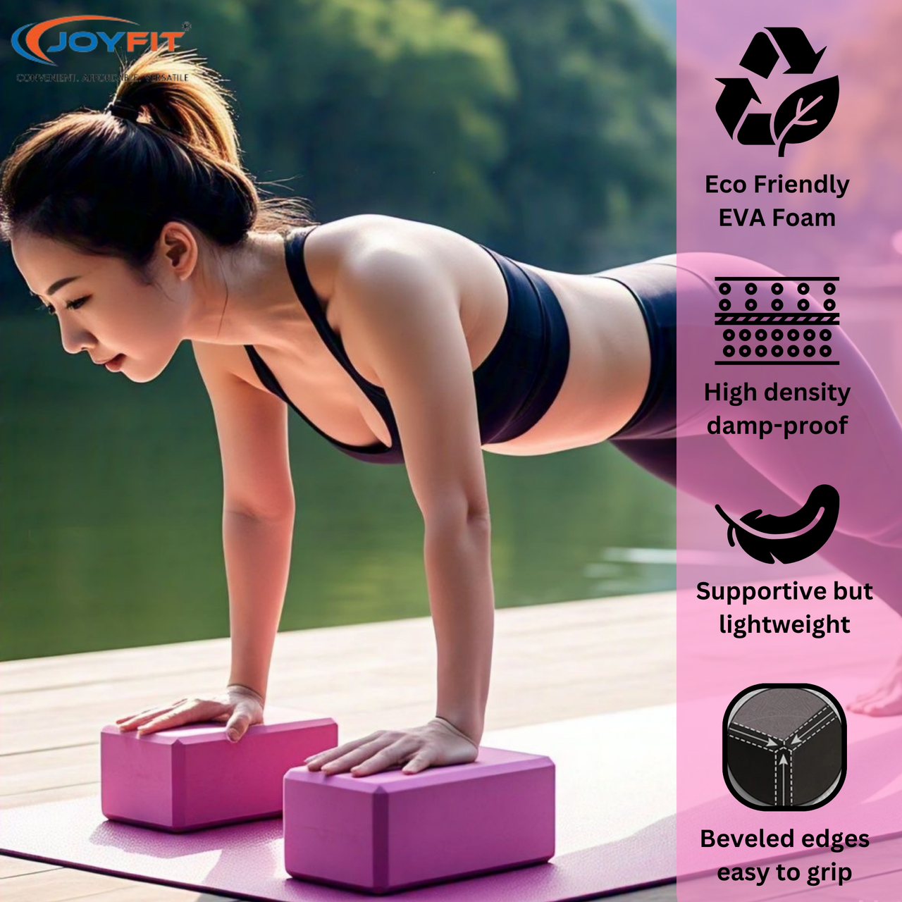 Premium Yoga Blocks with Yoga Straps (Pair)