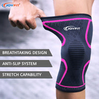 Thumbnail for Knee Sleeves with Ventilated Patella (Pink) - Joyfit