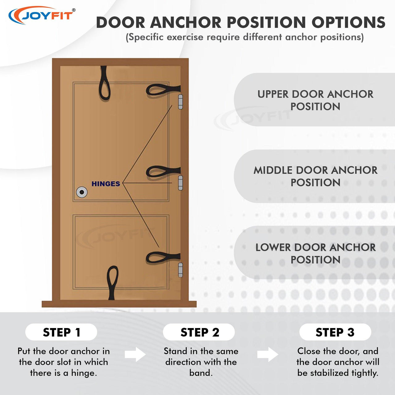 Padded Door Anchor with Loop Connector(Black) - Joyfit