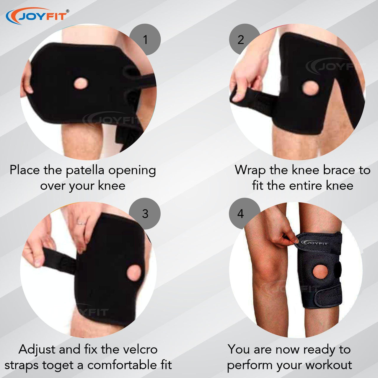Knee Caps with Anti Slip Silicone Lining Knee Brace (Pair) - Joyfit