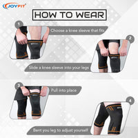 Thumbnail for Knee Sleeves with Ventilated Patella (Orange) - Joyfit