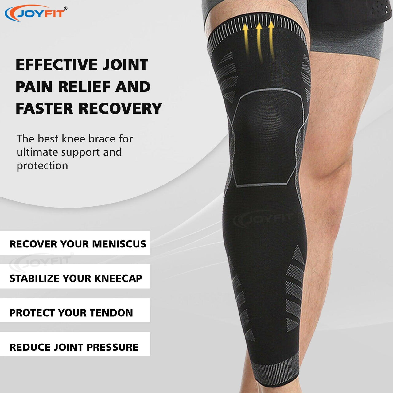Full Leg Compression Sleeve Knee Support Brace Meniscus Tear Arthritis Pain  Gym