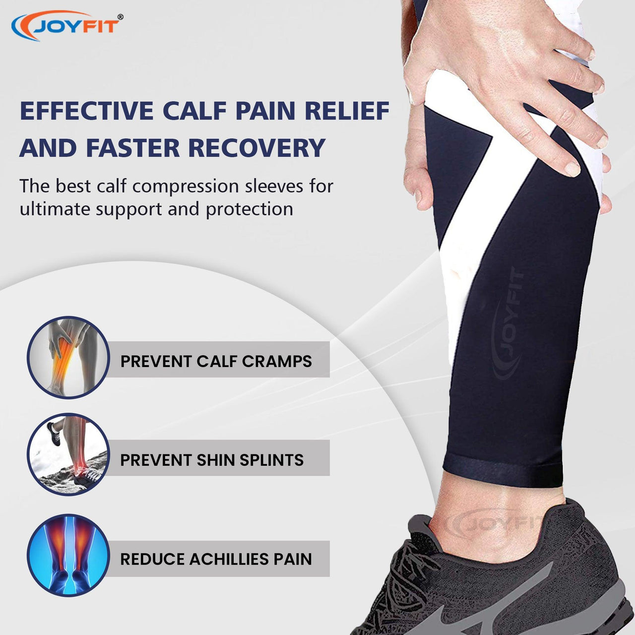 Calf Compression Sleeve (Pair) – Leg Compression Brace for Men and Women –  Shin Splint Calf Pain Relief Calves Blood Circulation Sports Support Running  Walking Cycling Yoga (Black-M) 